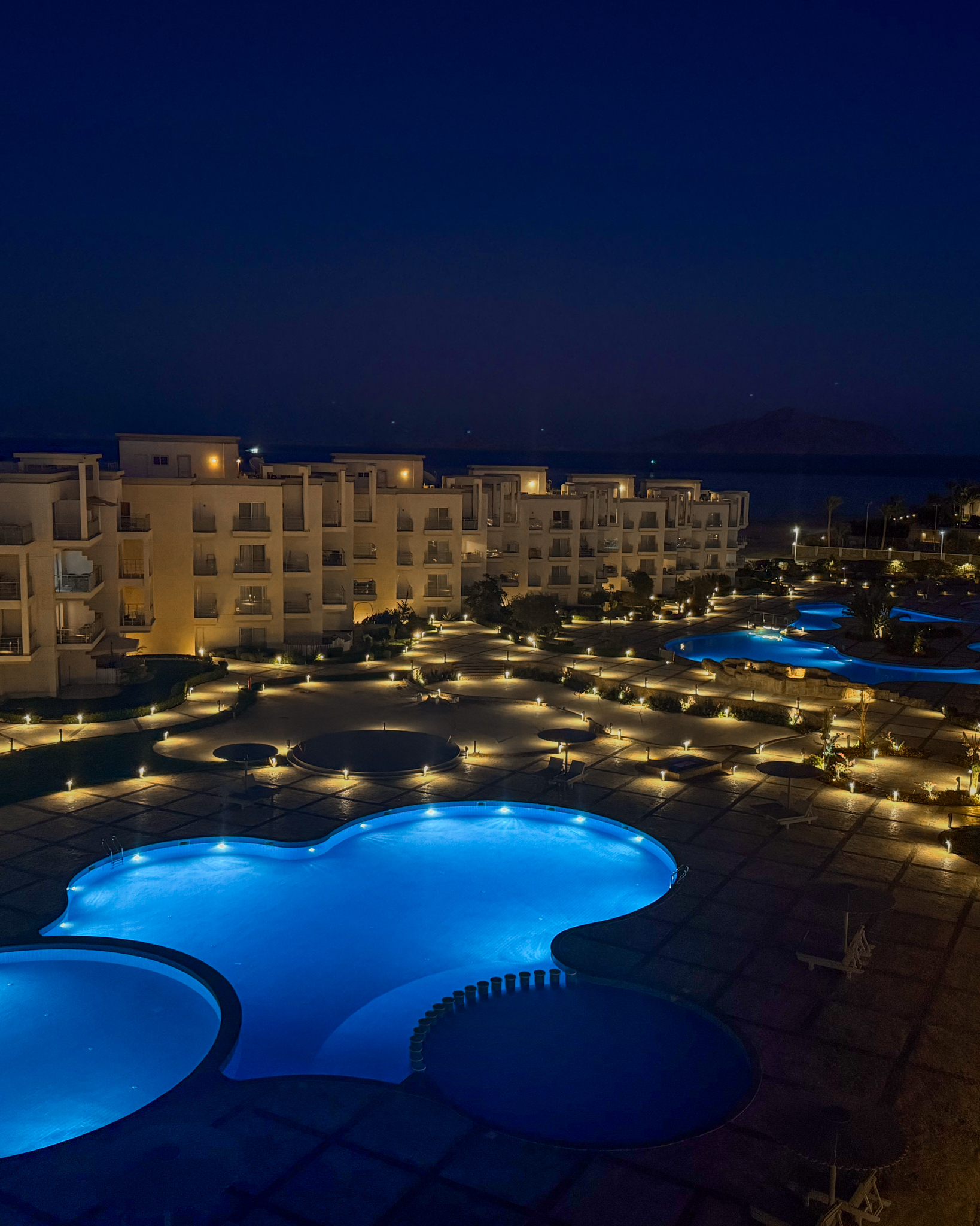 Landscape night view of sunny beach