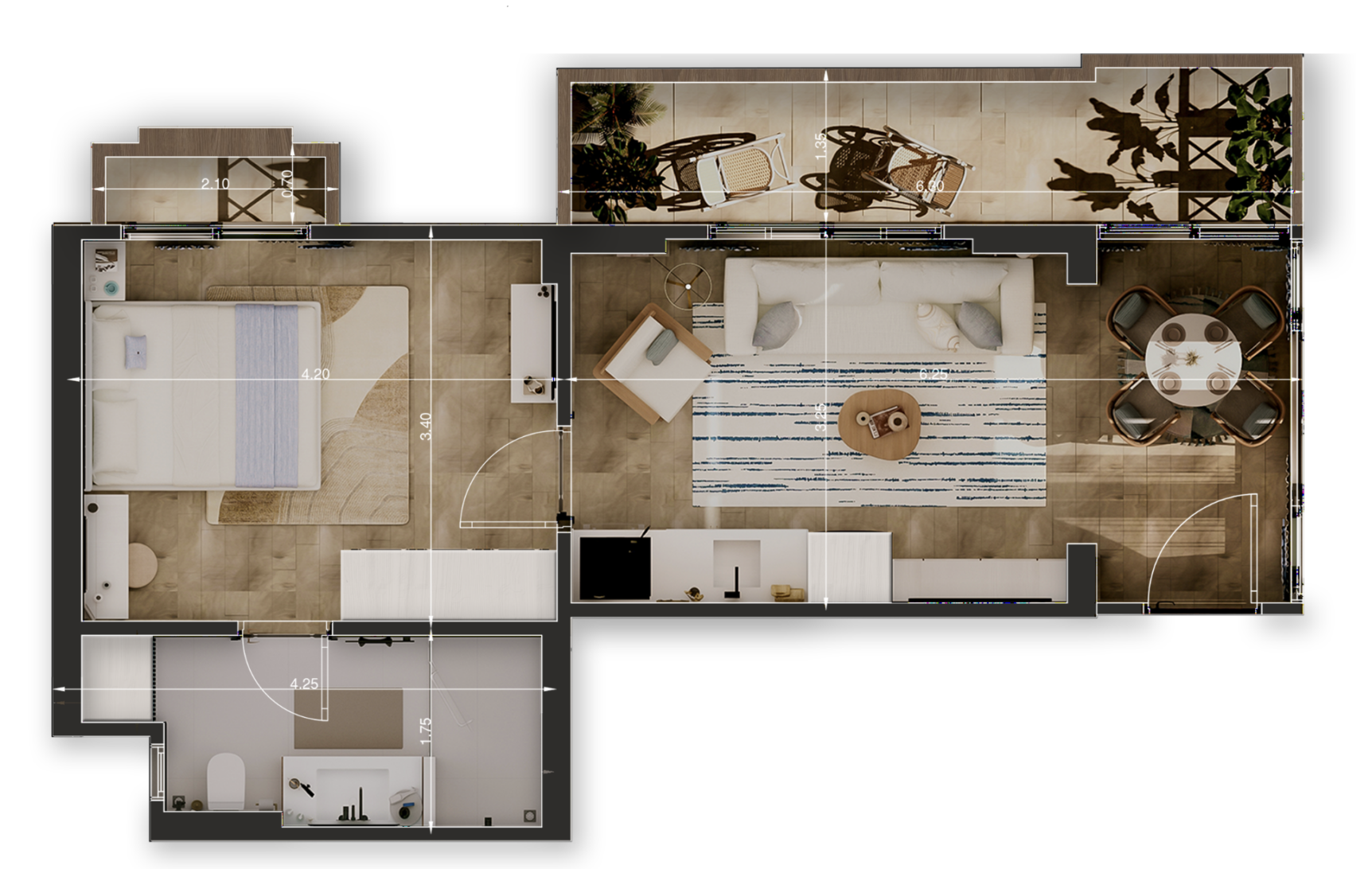 60 Sqm one bedroom apartment in Sunny Dahab